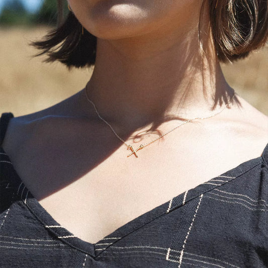 X Pendant Necklace – 14K Gold Plated on Stainless Steel
