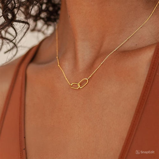 Infinity Pendant Bead Chain Necklace – 14K Gold Plated on Stainless Steel